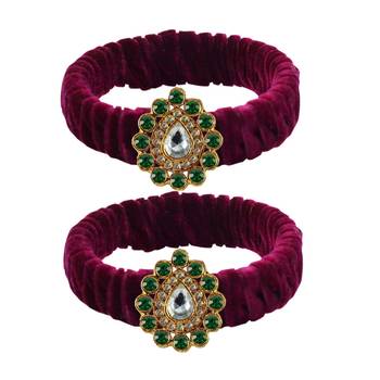 Dark Rani Stone Brass Bangle 1