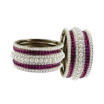 White Moti Brass Bangle 2