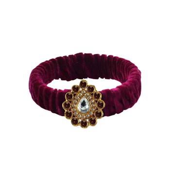 Dark Rani Stone Brass Bangle 1