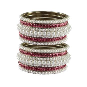 White Moti Brass Bangle 1