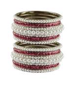 White Moti Brass Bangle