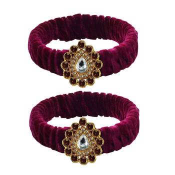 Dark Rani Stone Brass Bangle 1