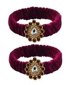 Dark Rani Stone Brass Bangle