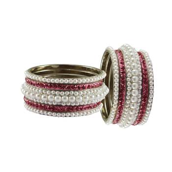 White Moti Brass Bangle 2