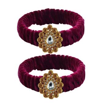 Dark Rani Stone Brass Bangle 1