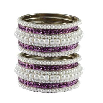 White Moti Brass Bangle 1