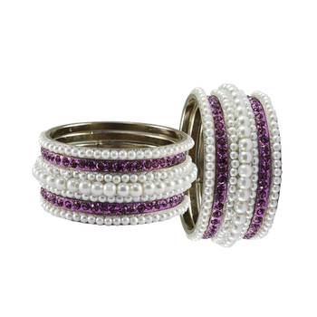 White Moti Brass Bangle 2