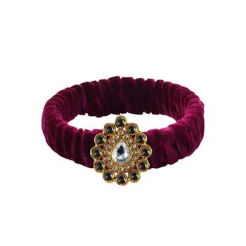 Dark Rani Stone Brass Bangle 1