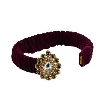 Dark Rani Stone Brass Bangle 2