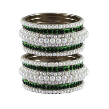 White Moti Brass Bangle 1