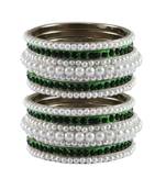 White Moti Brass Bangle