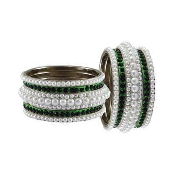 White Moti Brass Bangle 2