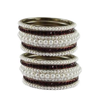 White Moti Brass Bangle 1