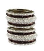 White Moti Brass Bangle