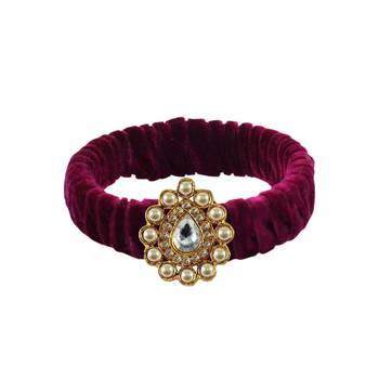 Dark Rani Stone Brass Bangle 1