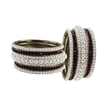 White Moti Brass Bangle 2