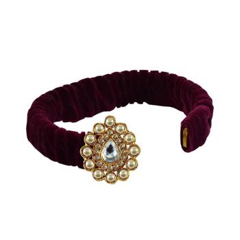 Dark Rani Stone Brass Bangle 2