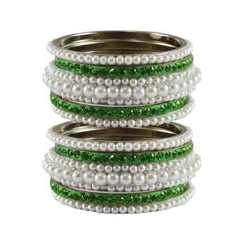 White Moti Brass Bangle 1