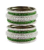 White Moti Brass Bangle