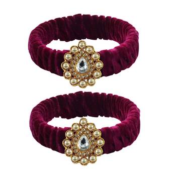 Dark Rani Stone Brass Bangle 1