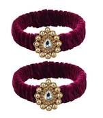 Dark Rani Stone Brass Bangle