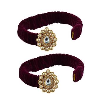 Dark Rani Stone Brass Bangle 2