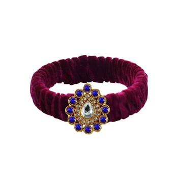 Dark Rani Stone Brass Bangle 1
