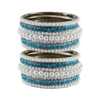 White Moti Brass Bangle 1