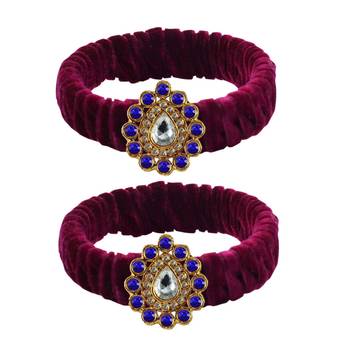 Dark Rani Stone Brass Bangle 1