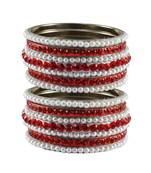 White Moti Brass Bangle