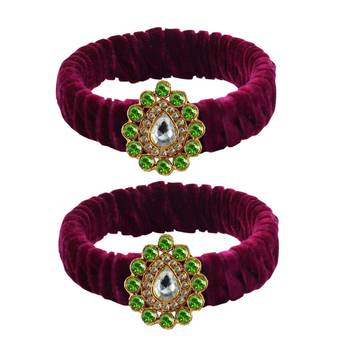 Dark Rani Stone Brass Bangle 1