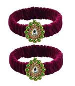 Dark Rani Stone Brass Bangle