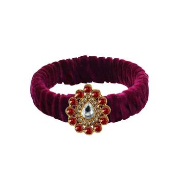 Dark Rani Stone Brass Bangle 1