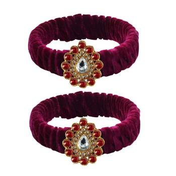 Dark Rani Stone Brass Bangle 1