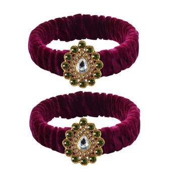 Dark Rani Stone Brass Bangle 1