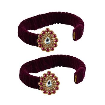 Dark Rani Stone Brass Bangle 2