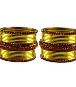 Yellow Stone Brass Bangle