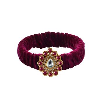 Dark Rani Stone Brass Bangle 1