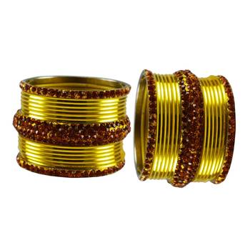 Yellow Stone Brass Bangle 2