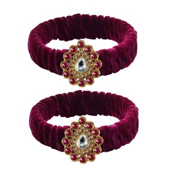 Dark Rani Stone Brass Bangle 1
