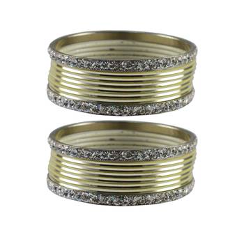 Cream  Stone Brass Bangle 1
