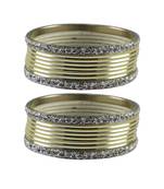 Cream  Stone Brass Bangle