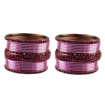 Pink Stone Brass Bangle 1