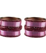 Pink Stone Brass Bangle