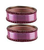Pink Stone Brass Bangle