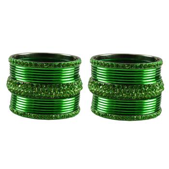 Green Stone Brass Bangle 1