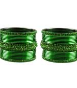 Green Stone Brass Bangle