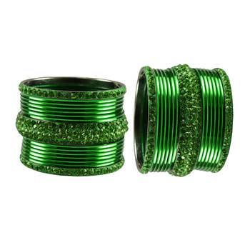 Green Stone Brass Bangle 2