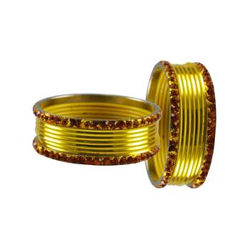 Yellow Stone Brass Bangle 2