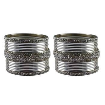 White Stone Brass Bangle 1